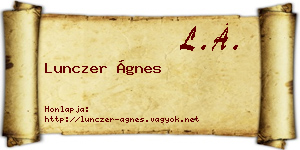 Lunczer Ágnes névjegykártya